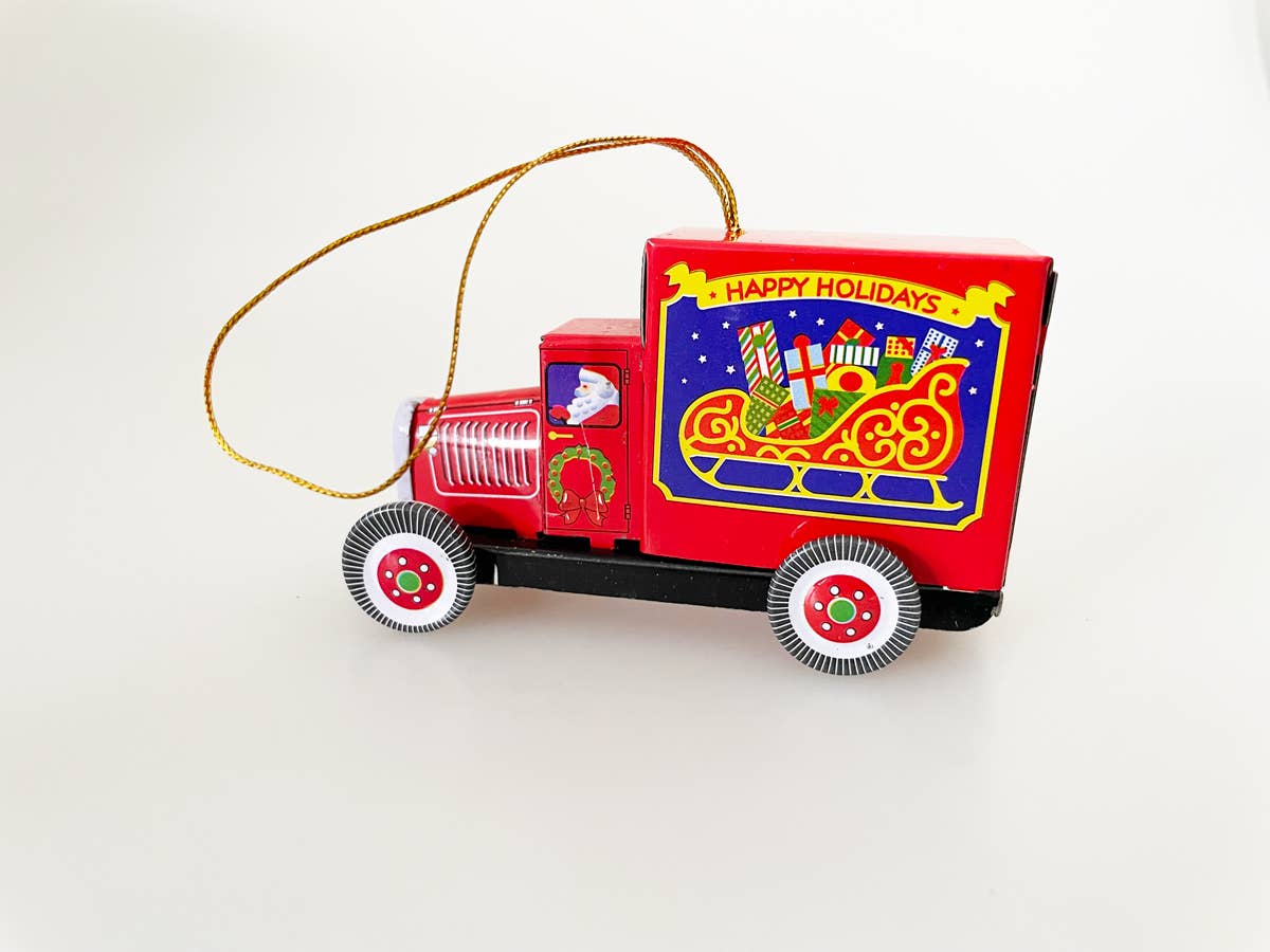 Christmas decoration truck, red