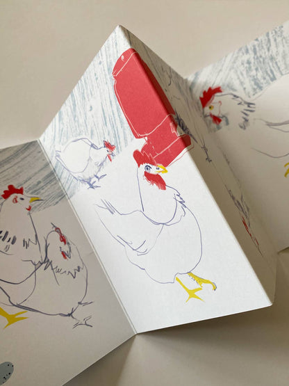 Garden Hens Concertina Card