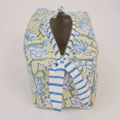 Organic Cotton Toiletry Bag (Medium) - Lotus Indigo