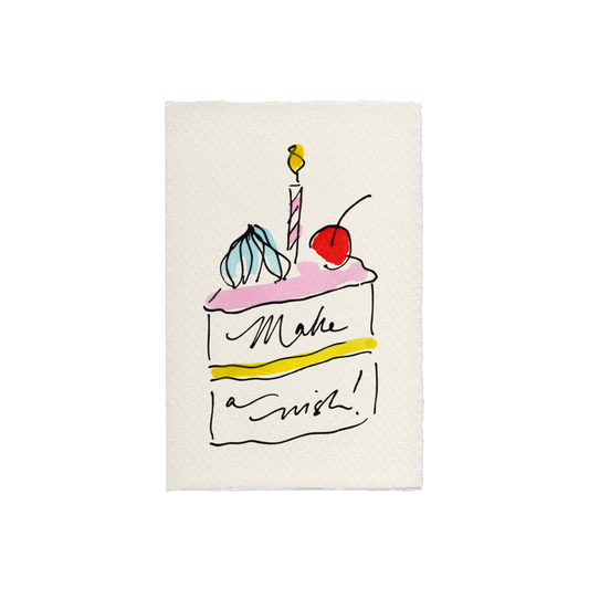 Make A Wish (Birthday Cake) Greetings Card: Candy Pink
