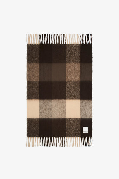 Artic Fox Dark Earth Brown Check Throw