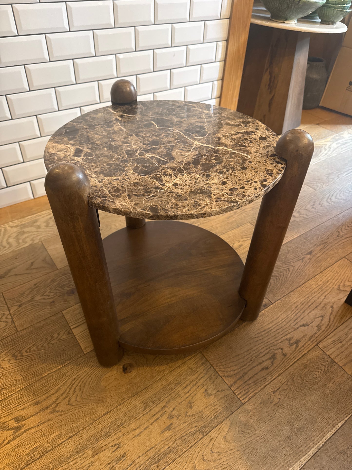 Brown Marble Side Table