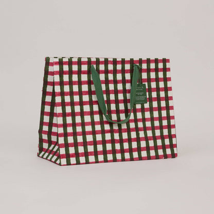 Block Printed Gift Bags (Large) - Holly Green