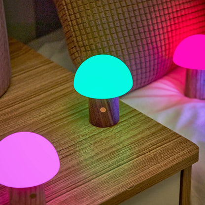 Alice Mushroom Lamp - Super Mini  - Walnut