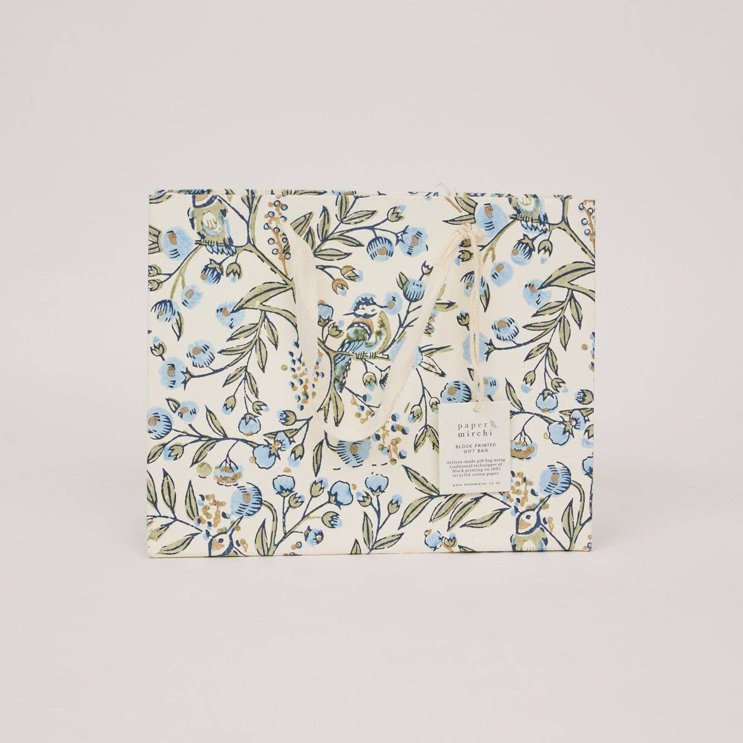 Hand Block Printed Gift Bags (Medium) - Blue Stone Collection