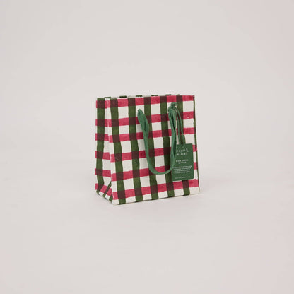 Block Printed Gift Bags (Small) - Holly Green