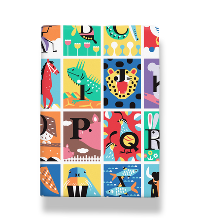Colourful Alphabet Animal Gift Sheet Wrap