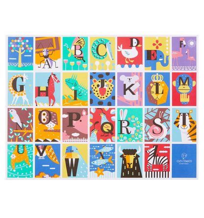 Colourful Alphabet Animal Gift Sheet Wrap