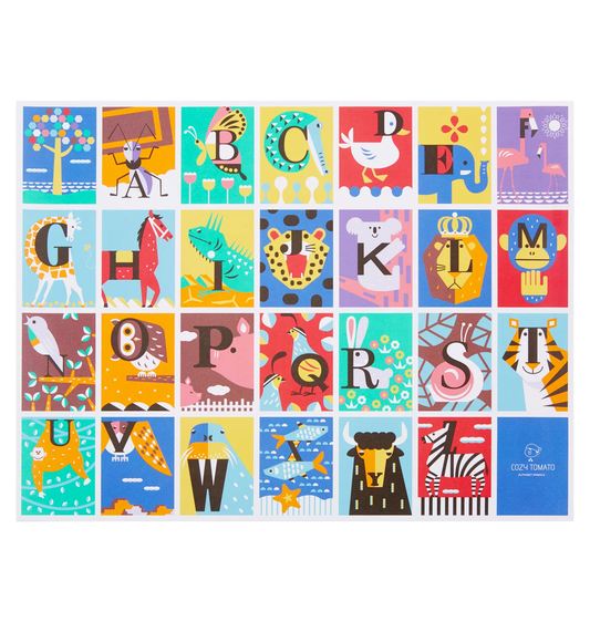 Colourful Alphabet Animal Gift Sheet Wrap
