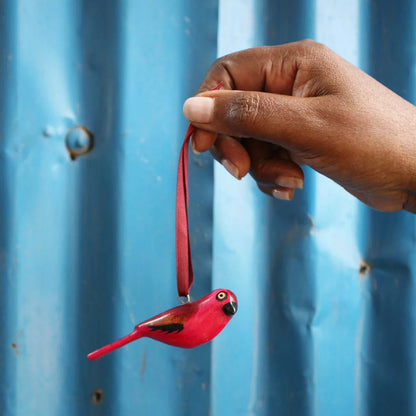Wooden Ornament - Firefinch
