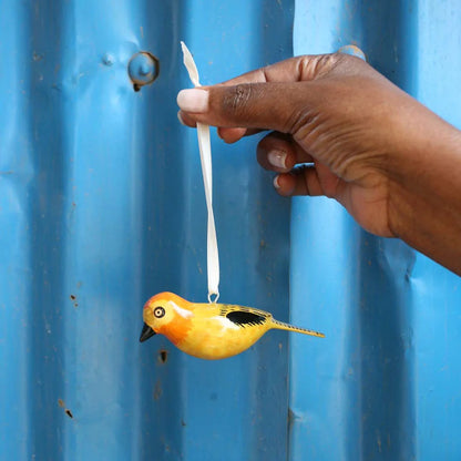 Wooden Ornament - Golden Weaver