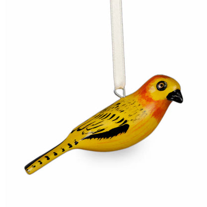 Wooden Ornament - Golden Weaver