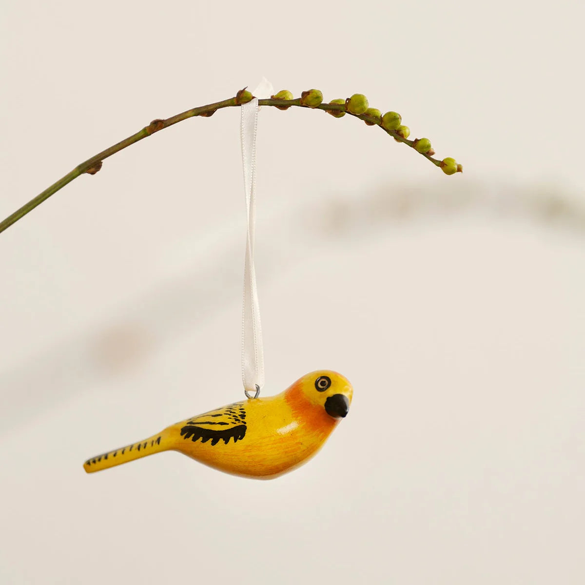 Wooden Ornament - Golden Weaver