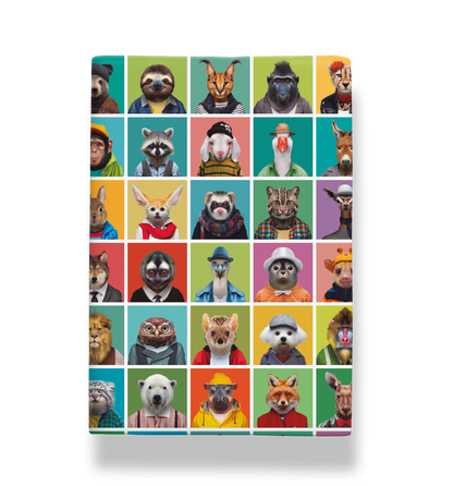 Zoo Portraits Colourful Polaroid Sheet Gift Wrap
