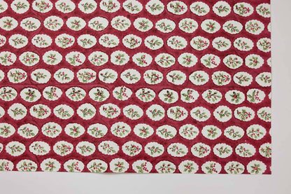 Block Printed Wrapping Paper Sheets - Scallop Tiles Christmas Pudding