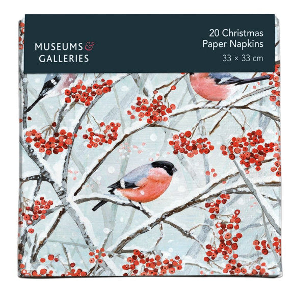Christmas Bullfinches Paper Napkins