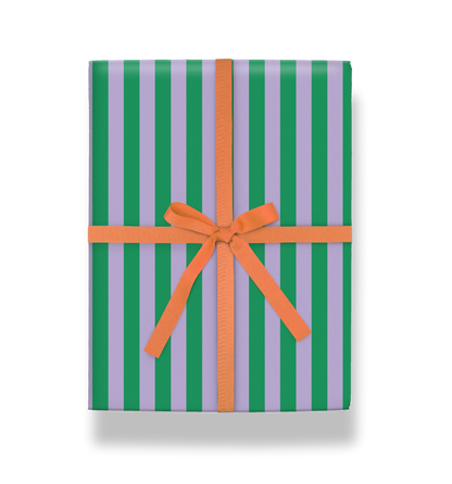 Green + Purple Striped Roll Wrap, 3 Metres