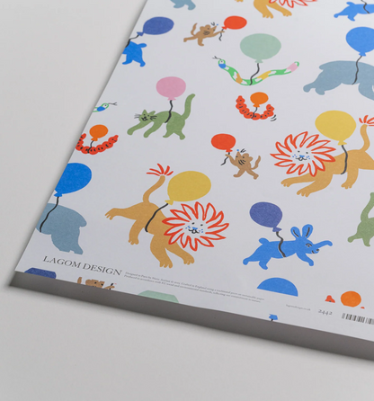 Floating Animals Sheet Gift Wrap