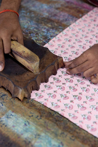 Hand Block Printed Gift Bags (Large) - Blush Refresh Collection