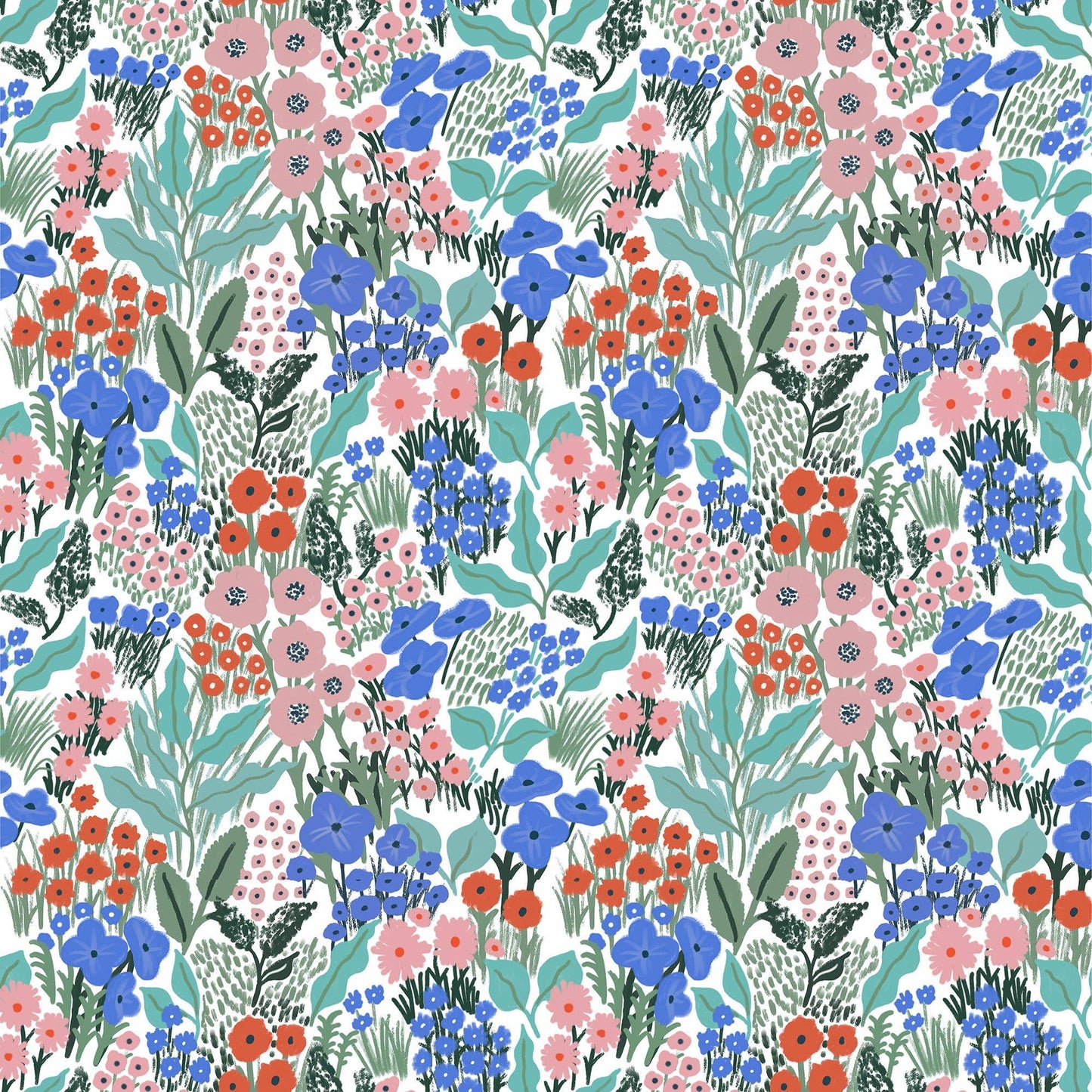 Blue Flower Meadow Recyclable Gift Wrap