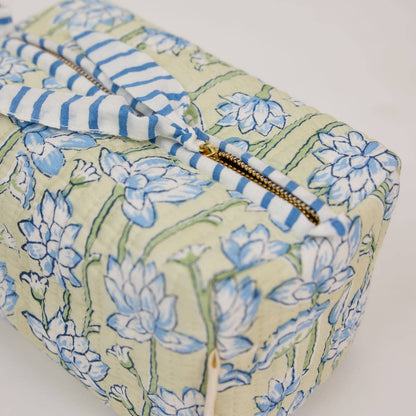 Organic Cotton Toiletry Bag (Medium) - Lotus Indigo
