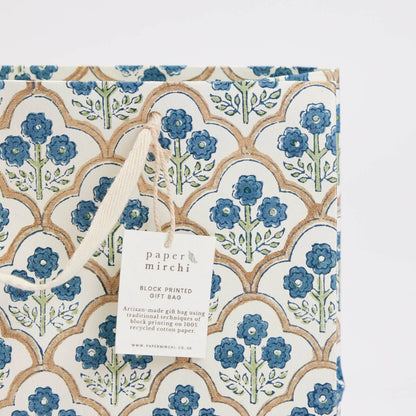 Hand Block Printed Gift Bags (Medium) - Indigo Collection