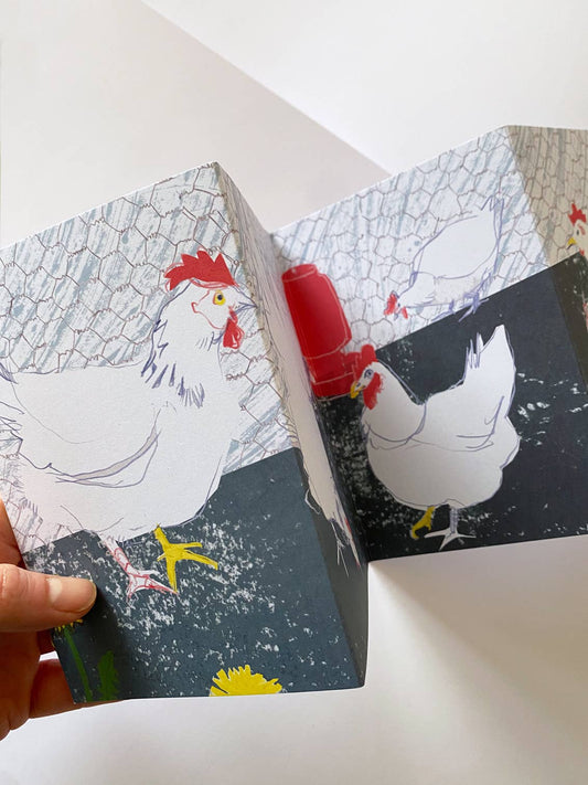 Garden Hens Concertina Card