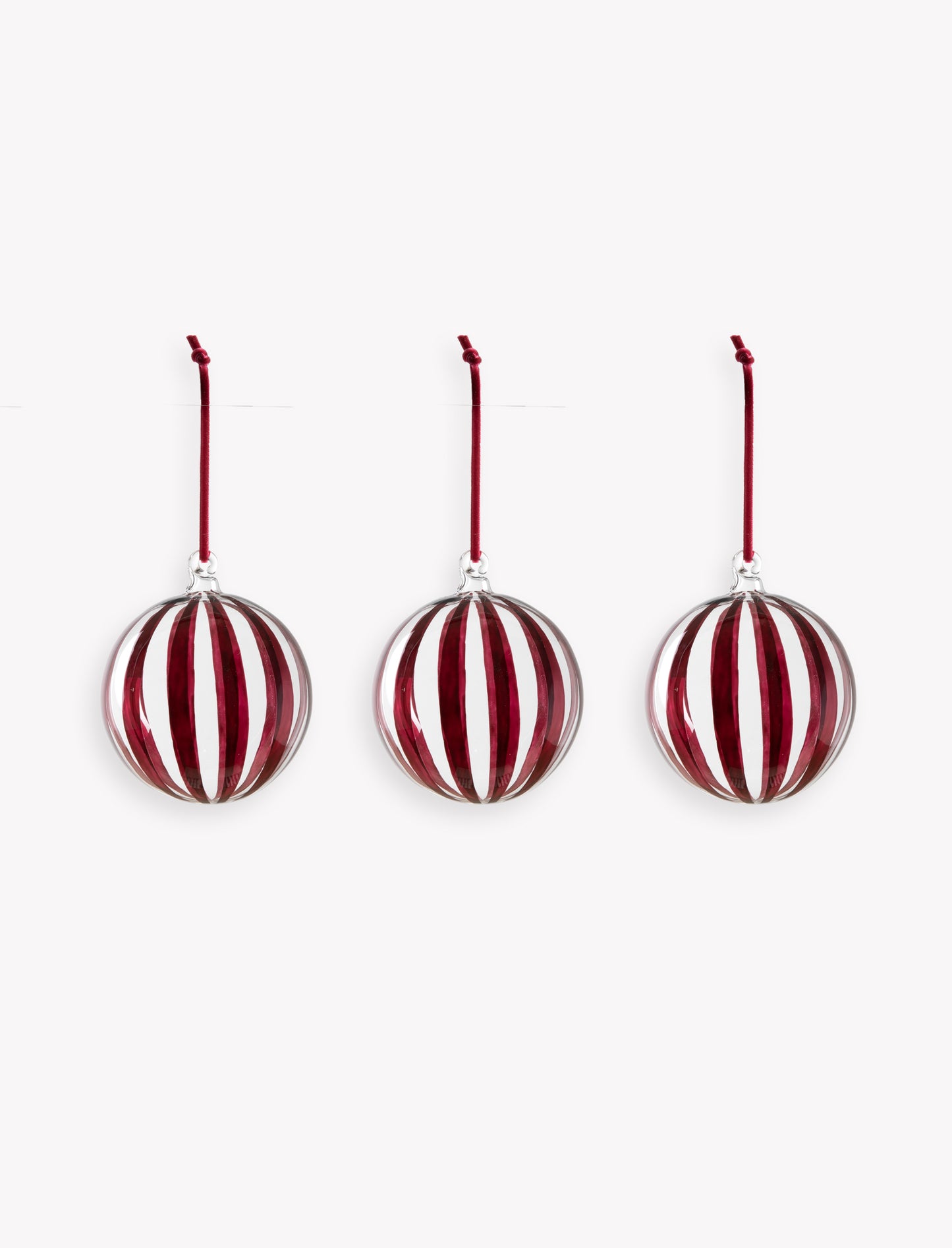 Purton Striped Christmas Bauble - Berry