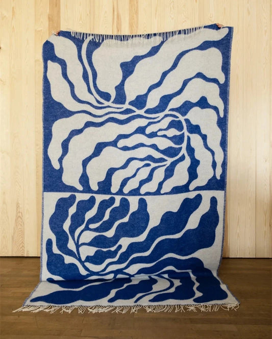 Blue Botanical Throw