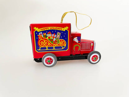 Christmas decoration truck, red