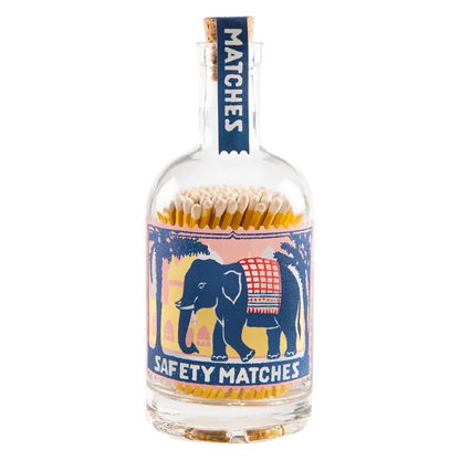 Pink Elephant Match Bottle | Glass Bottle - Safety Matches
