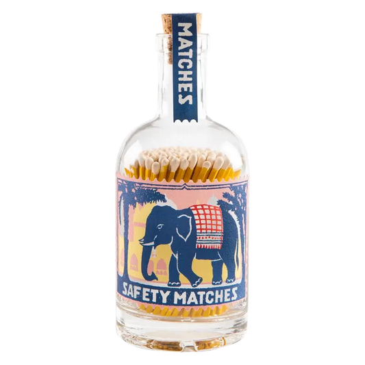 Pink Elephant Match Bottle | Glass Bottle - Safety Matches