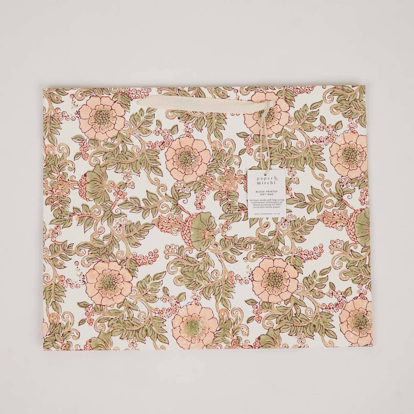 Hand Block Printed Gift Bags (Medium) - Terracotta Collection