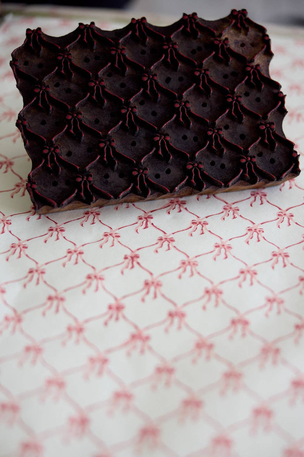 Block Printed Gift Bags (Small) - Christmas Pudding