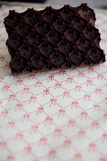Block Printed Gift Bags (Small) - Christmas Pudding