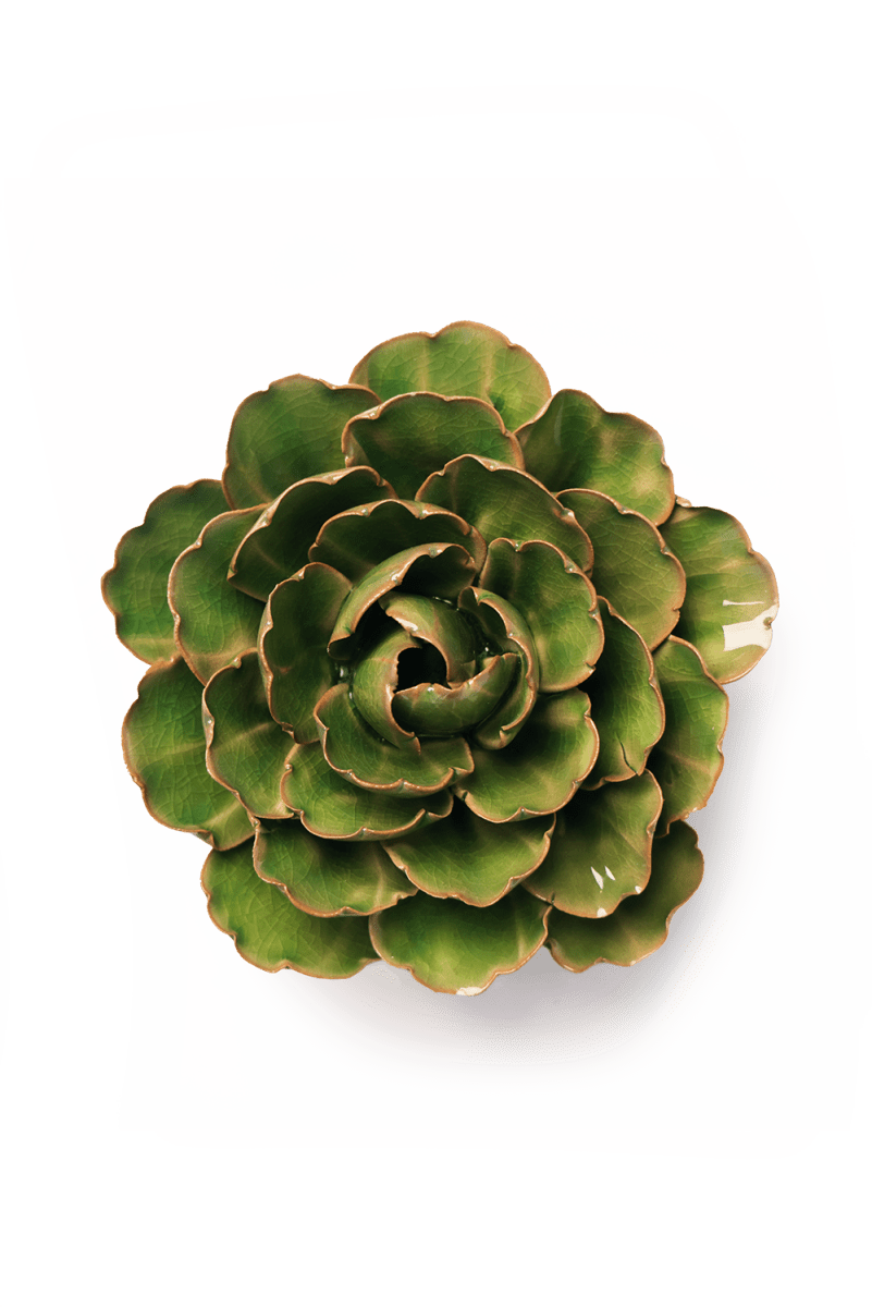 Ceramic Flower - Avocado Green Keiko Peony