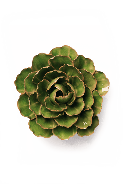 Ceramic Flower - Avocado Green Keiko Peony