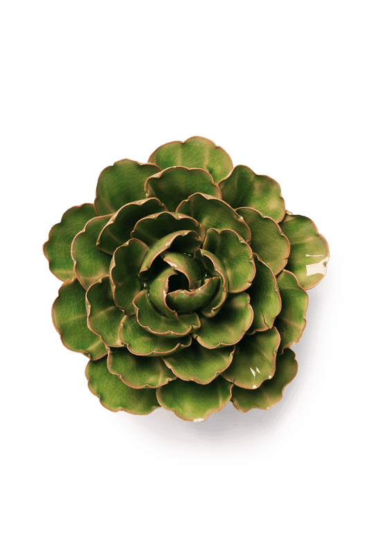 Ceramic Flower - Avocado Green Keiko Peony