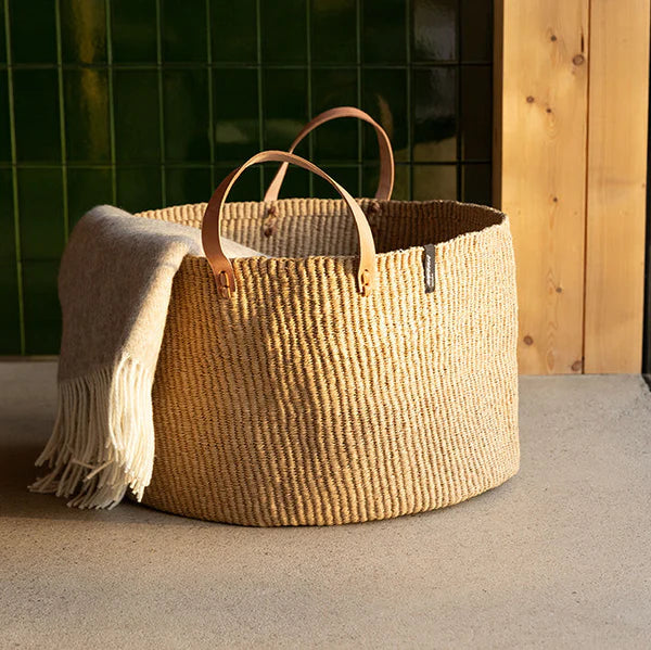 Kiondo Floor Basket - Brown with Handles - XXL