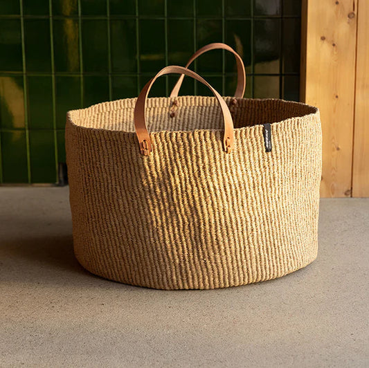 Kiondo Floor Basket - Brown with Handles - XXL