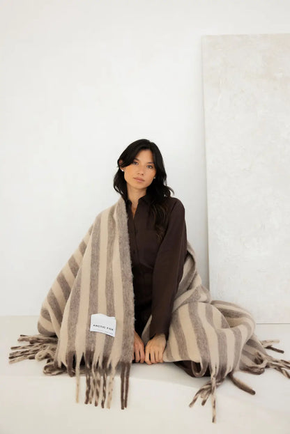 Artic Fox Burnt Umber Stripe Throw