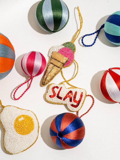 Stripe Baubles S 2" SET/4 - Multi Colour