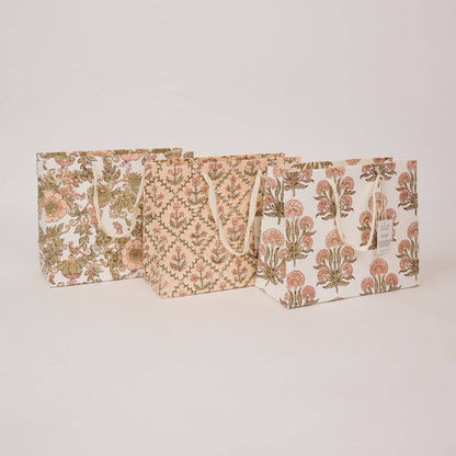 Hand Block Printed Gift Bags (Medium) - Terracotta Collection