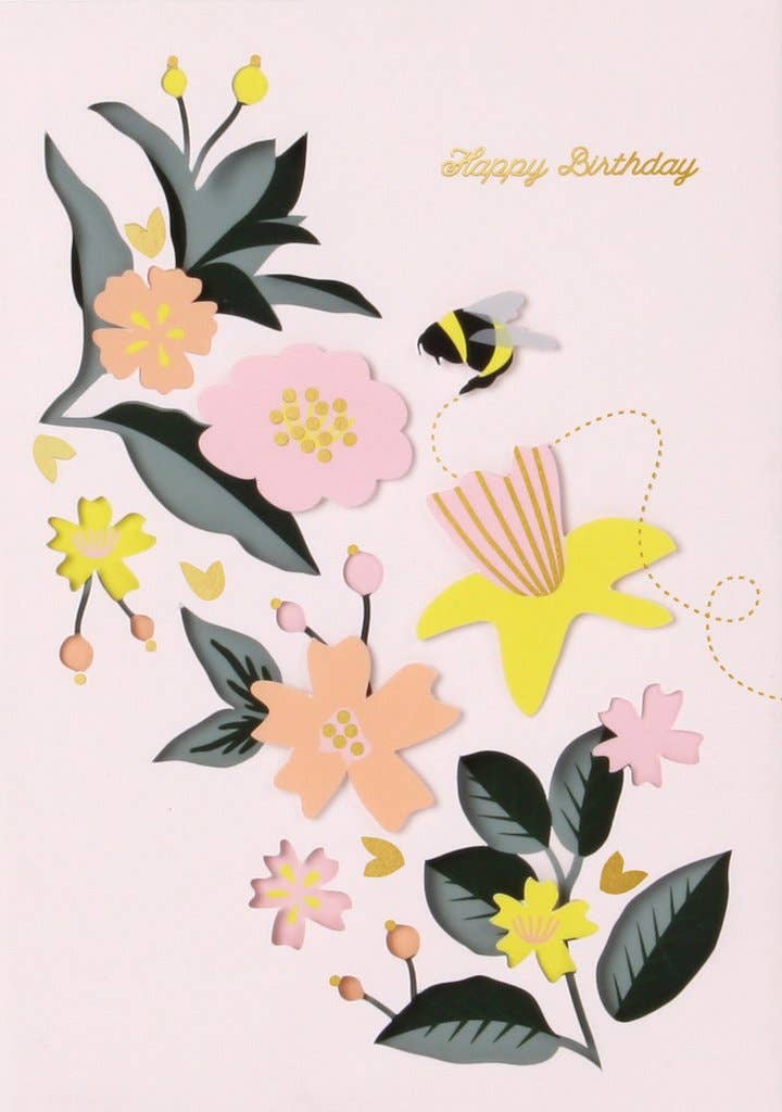 Floral Birthday Die-Cut Card
