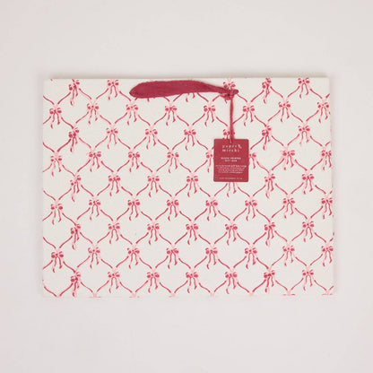 Block Printed Gift Bags (Large) - Christmas Pudding