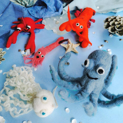 Handmade Felt Hanging Sebastian Crab Biodegradable Felt