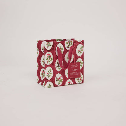 Block Printed Gift Bags (Small) - Christmas Pudding
