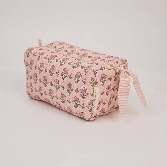 Organic Cotton Toiletry Bag (Medium) - Ditsy Floral Blush