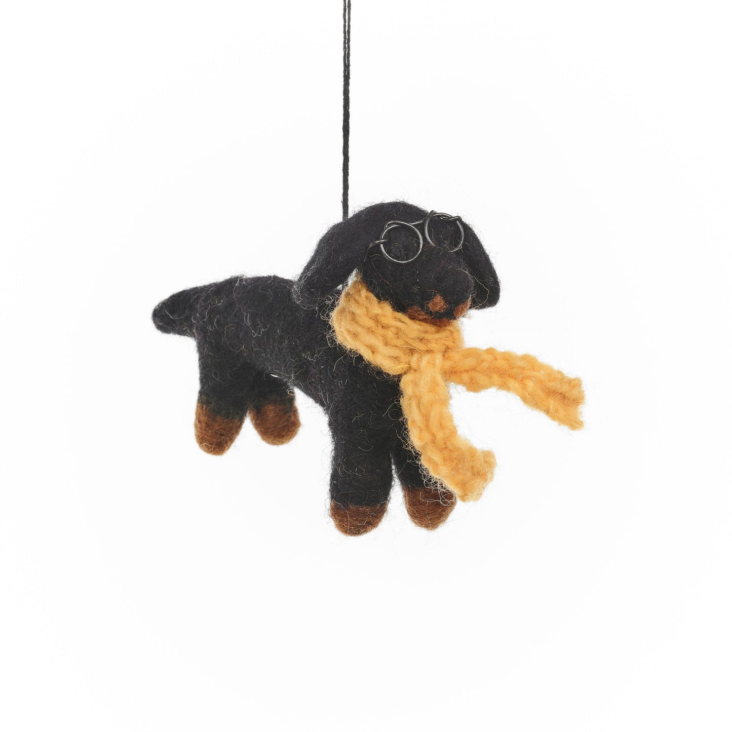 Handmade Felt Douglas the Dachshund Dog Decoration