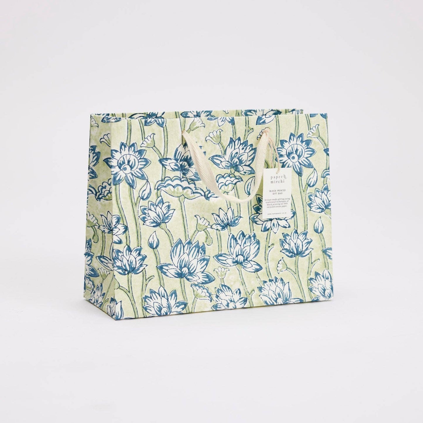 Hand Block Printed Gift Bags (Medium) - Indigo Collection